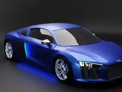 AUDI R8 Low-poly 3D model 13