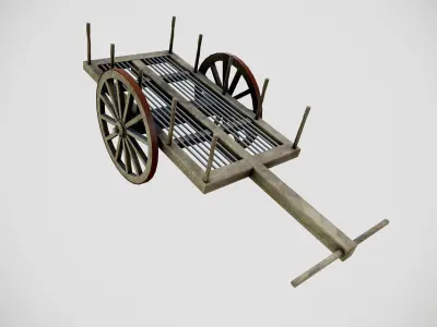 Indian Rural Village Bullock Cart 3D model