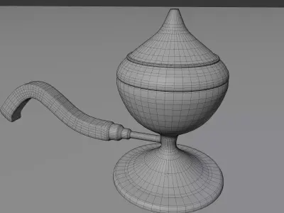 Antique Brass Arabic Mabkhara - Loban Bakhoor Burner PBR Asset 3D model
