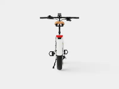 Glossy White Bike Low-poly 3D model