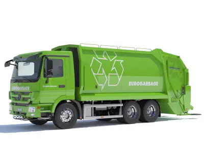 New Mercedes Actros Garbage Truck 3D model
