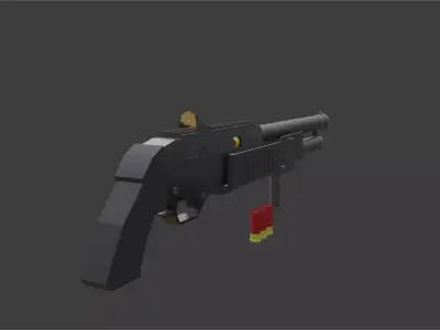 LowPoly ShotGun gun Low-poly 3D model