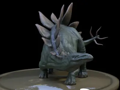 3D Stego dinosaur Low-poly 3D model
