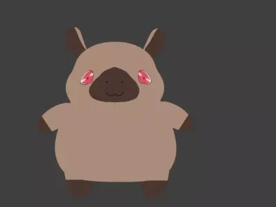 capybarra kawaii fat 1 Free 3D model