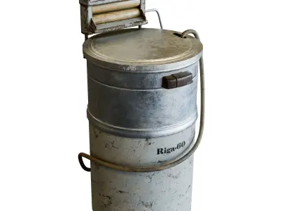 old soviet washing machine Low-poly 3D model