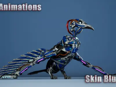 SciFi Raven Low-poly 3D model