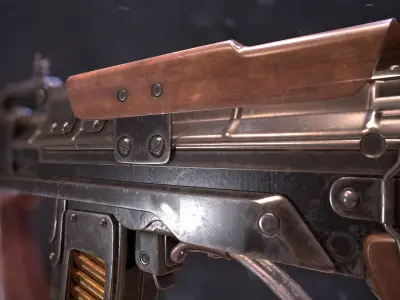 Bulldog gun Low-poly 3D model