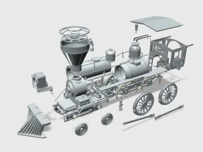 Jupiter Steam Locomotive 3D Print Model Kit Multi STL file 3D print model