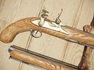 PBR Musket Pistol 3d model Free 3D model