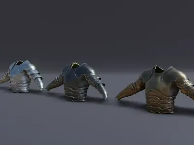 low poly battle armor Low-poly 3D model