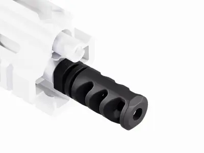 Precision Armament M4-72 Severe-Duty 556x45 223 Compensator Low-poly 3D model