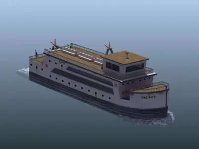 Passenger Ferry Low-poly 3D model