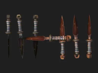 Bronze Knife Low-poly 3D model