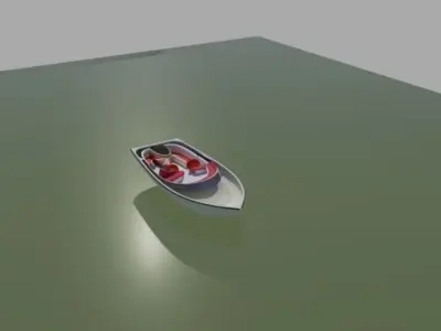 Boat floating in water Free 3D model