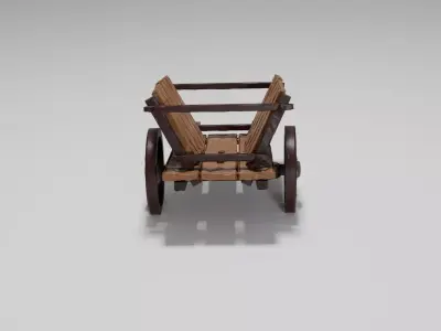 Medieval Wooden Cart 3D model buy