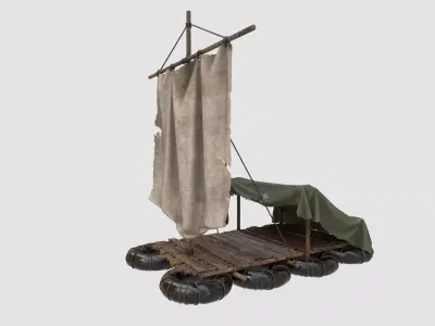 Survival Raft Ver 02 Low-poly 3D model