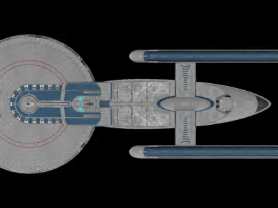Star Trek Excelsior-Class Starship Low-poly 3D model