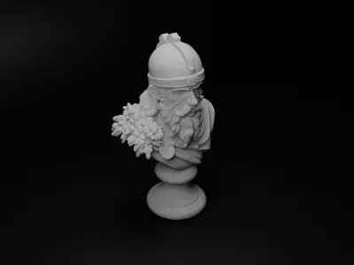 Scandinavian Sea Warrior Bust Chess 3D print model buy