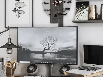 Workplace2 industrial desk lamp with shade 3D model