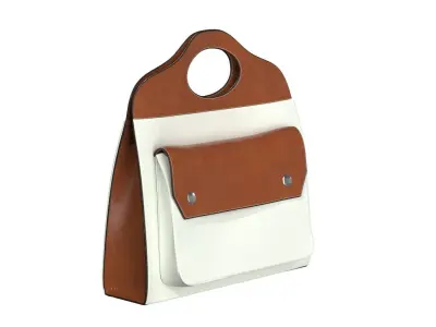 Brown Leather Tote Bag 3D model purchase
