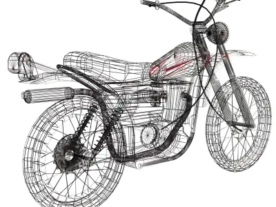 Yamaha XT 500 3D model