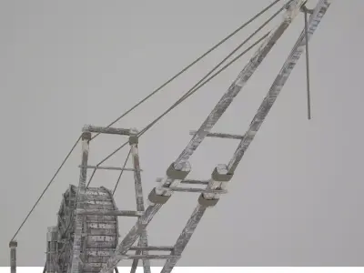 Old wooden crane 3D model