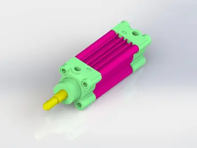 Cylinder linear actuator Free 3D model
