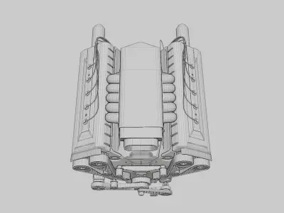 Highly-detailed V10 Engine 3D Model with Realistic Textures 3D model