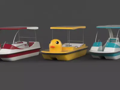 Fiberglass Pedal Boat Collection 3D model