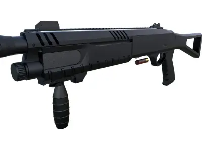 SHOTGUN STF 12  Low-poly 3D model