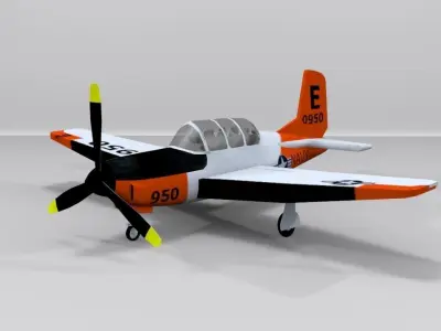 beechcraft t-34c mentor Low-poly 3D model purchase