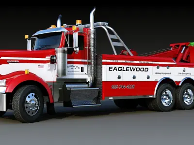 Kenworth W900 Wrecker truck 3D model