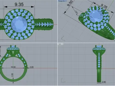 gold ring code 27 3D print model