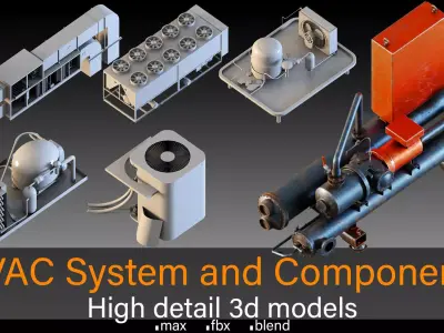 Industrial HVAC System and Components 3D model