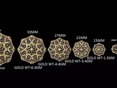 VR-PND2288 gold and silver ring size chart 3D print model