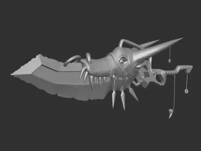 Dinosaur knife 3D Hig Poly Model 3D model