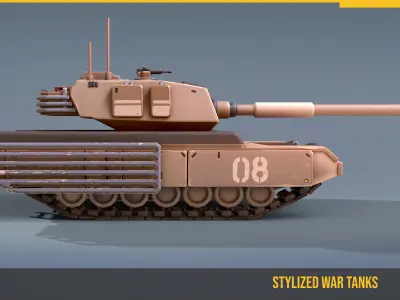 Stylized Tank Zulfiqar Low-poly 3D model