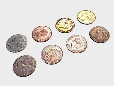Coins - Money Low-poly 3D model