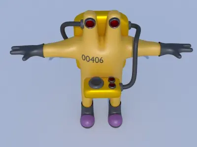 Low-Poly Monsters INC CDA agent alien monster 3D rigged model  Low-poly 3D model