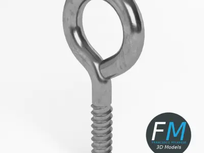 Eye bolt wood thread 3D model