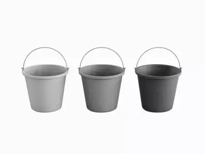 Industrial Bucket Set Low-poly 3D model