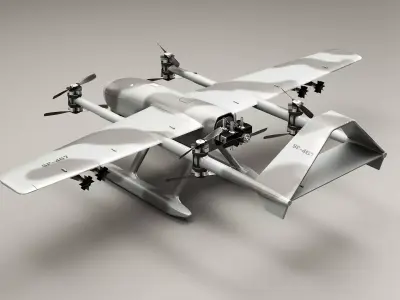 Military UAV - Armed Reconnaissance Drone Low-poly 3D model