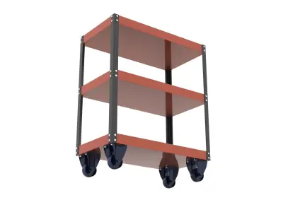 INDUSTRIAL PARTS TROLLEY Low-poly 3D model