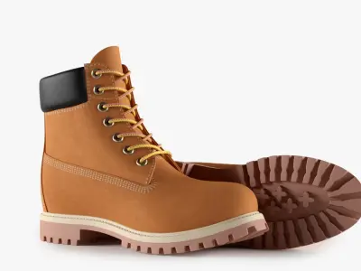 Leather 6-inch Boots Colors 3D model