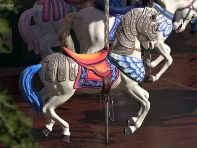 Carousel Horse Ivory 3D model