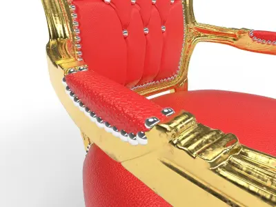 Arm chair Low-poly 3D model 4