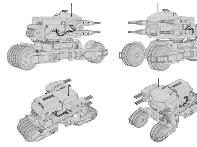 UGV Concept-2-All Colors 3D Model Pack