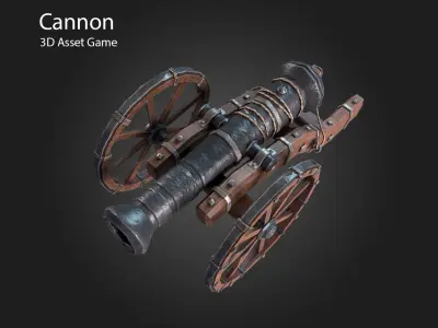 Cannon Low-poly 3D model