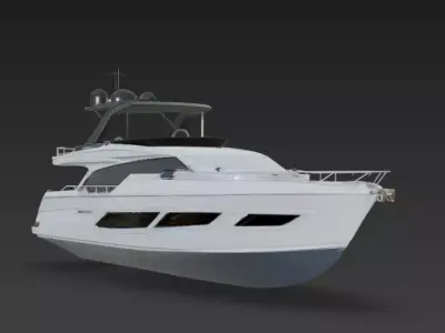 Modern Luxury Flybridge Super Yacht 3D Model 3D print model