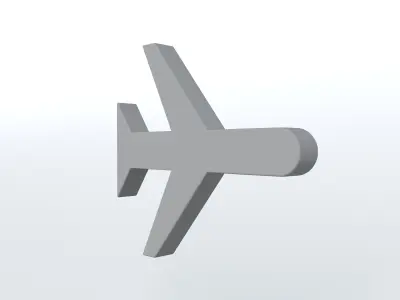 Airplane Mode Symbol v1 003 Low-poly 3D model
